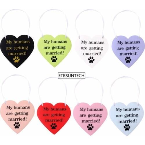 100pcs PVC Pet Cat Dog Cat Anniversary Marry Tag Pet Heart Shape Headwear Pet Accessory Wedding Anniversary