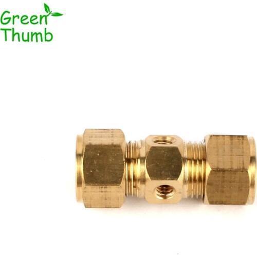 15pcs Inner Diameter 9.5mm High Pressure Micro Mist Connector 60/120/180 Degree Brass Staight Connectors Double Spray Fittings