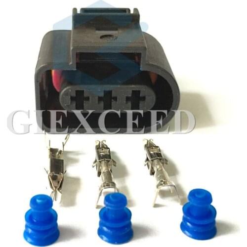 2 Sets 3 Pin 1J0 973 723 1J0973723 Waterproof Female Car Plug Automotive Wire Electrical 3.5mm Connector For VW