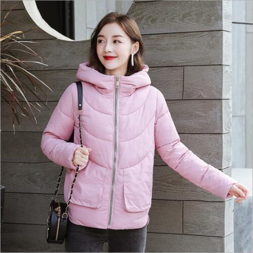 2019 Winter Jacket women Plus Size Womens Parkas Warm Outerwear hooded Coats Short Female Slim Cotton padded tops Z131