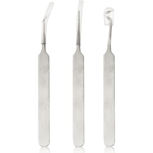 New face massager 3 pcs/set Acne Needle Tweezers Blackhead Pimples Removal Pointed Bend Gib Head Comedone Acne facial massage