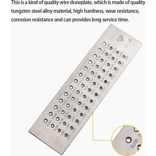 52 Holes 0.26-4.10mm Tungsten Steel Alloy Wire Drawplate for Jewelry Making Round