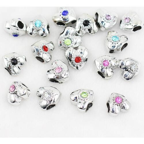 Free shipping 2016 fashion alloy Beads European Style heart bead charms fit dora Bracelet&bangle Necklace DIY Jewelry H20