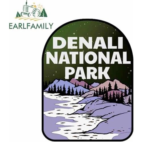 EARLFAMILY 13cm x 9.8cm for Denali National Park Alaska Mountains Car Stickers Vinyl JDM Windshield Bumper Windows Fine Decal