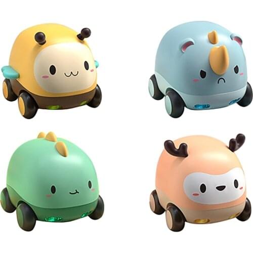 Friction Powered Cars Toys Pull Back Vehicles Baby Toy Cars with Lights and Music Great Educational Toy for Toddlers