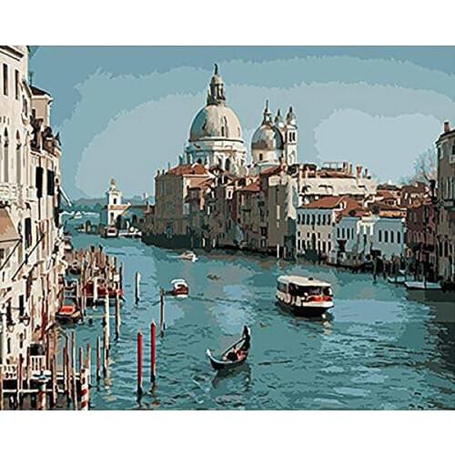 Painting By Number Castle Landscape Drawing On Canvas HandPainted Painting Art Gift DIY Pictures By Number Kits Home Decor