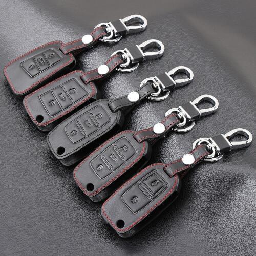 Leather Car Key Case Key Holder For Volkswagen Passat CC Golf Jetta Polo Scirocco Tiguan For Skoda Octavia For Seat Ibiza Leon