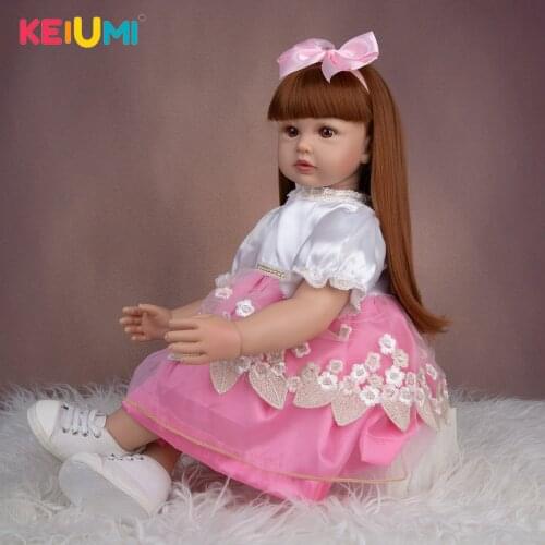 60 CM Super Soft Cloth Body Baby Girl Toddler Dolls Children Toys Lifelike Princess Reborn Boneca Dolls For Kids Birthday Gifts