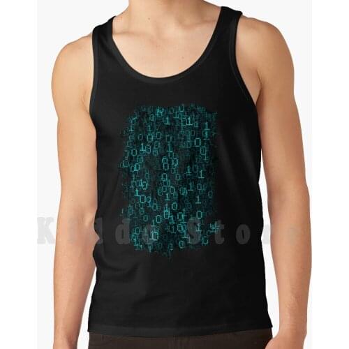 Binary Data Cloud tank tops vest sleeveless Geek Nerd Computer Code Game Gaming Cyber Data Software Binary Cyberspace