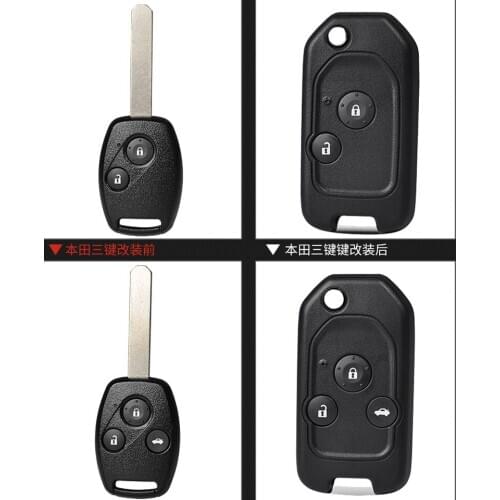 Car Modified Remote Key Shell FOB Car Folding Key Case for Honda Accord Civic CRV Pilot Insight Jazz HRV Vezel XRV Odyssey Jade