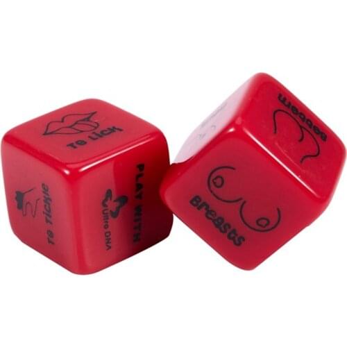 2Pcs/Pair 18MM Dice Set Red Acrylic Club Party Sex Gambling Erotic Dice Toy Couple Novelty Love Funny Punishment Gift Board Ga