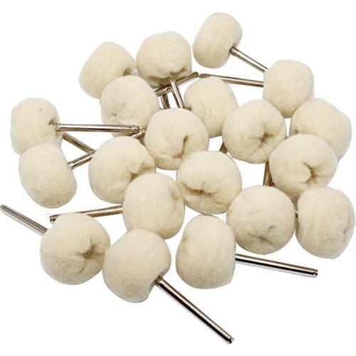 Polishing Wheel Set Mounted Cotton Soft Fine 3/32 Shank Buff Wheels Shank Rotary Tools Accessories Pack of 20 Pieces