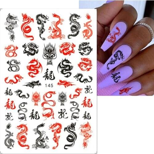Dragons Nail Art Stickers Decals Nails Decorations Supplies for Women Girls Manicure Decor Tips C1FF