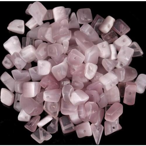 Natural Purple Cat Eye Gravel Shape Opal Stone Irregular For Jewelry Making 15 Inches Bracelet Necklace Decoration Loose Beads