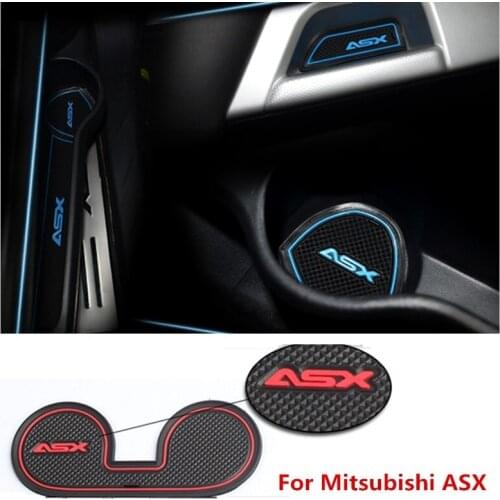 Anti-slip Non-slip Rubber Decorator Cup Holder Sticker Gate Slot Pad Door Groove Mat For Mitsubishi ASX 2013-2016 Car Styling