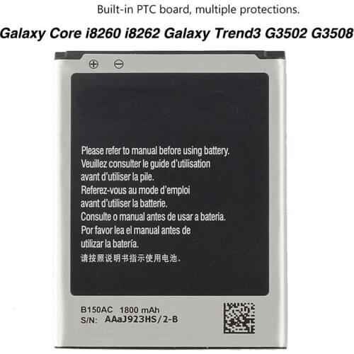 Original B150AE Battery For Samsung GALAXY Trend3 G3502 G3508 G3509 I8260 SM-G350E G350E G350 B150AC 1800mAh