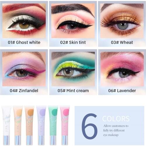 6 Colors Cosmetics Eye Shadow Primer Makeup Cream Lasting Eyeshadow Glitter Waterproof Concealer Eye Shadow Sequined Base Primer