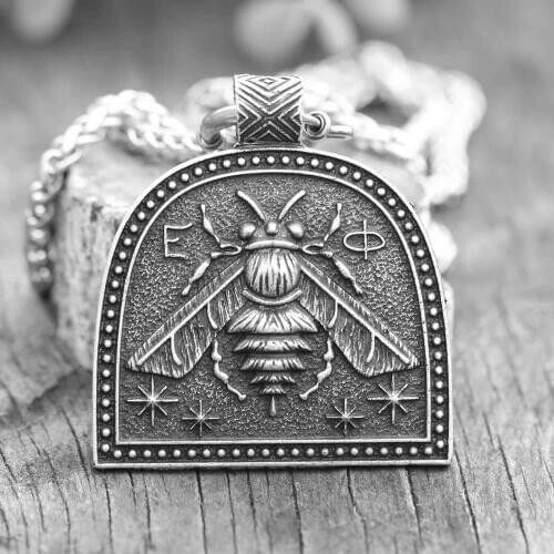Medieval Bee Necklace Roman Style Mens Diligenc Bumble Bee Jewelry Gift For Dad Dropship