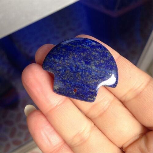 Genuine Deep Blue Gold Lapis Lazuli Anchor Shaped Lady Women Necklace Bead Fashion Jewelry Pendant