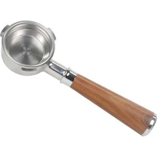 58MM Coffee Portafilter, Coffee Bottomless Filter for Barsetto, for Espresso Coffee Wooden Handle Professional Accessory