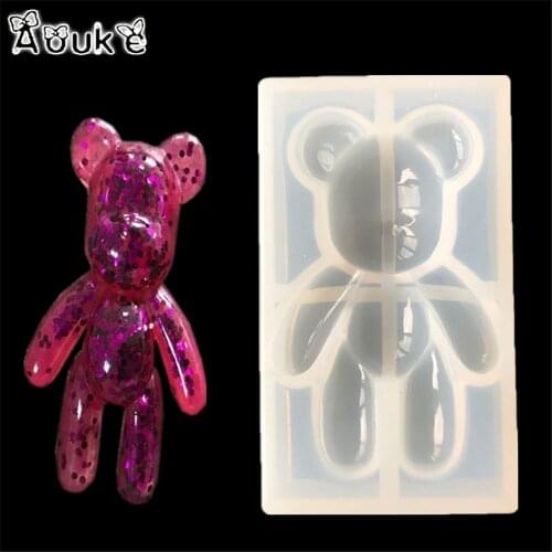 3D Small Bear Shape Transparent Silicone Mold Candy Fondant Cake Molds DIY Baking Cake Decorating Tools Accessories Mould 010043