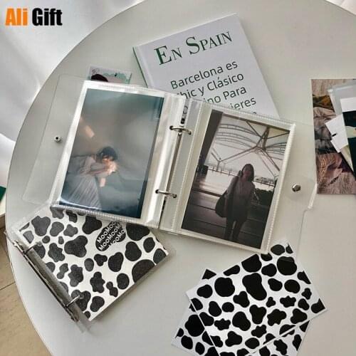 Loose-leaf Transparent Korean Ins Cow Pattern Album 3 Inch 4 Inch Polaroid Book Star Chaser Photo Storage Book Gift for Children