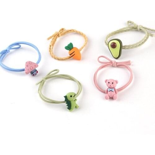 Korean Style Little Dinosaur Simple Nice Hair Band Carton Hair Rope All-Matched Hair Rings Student Hair Accessories Hot Selling