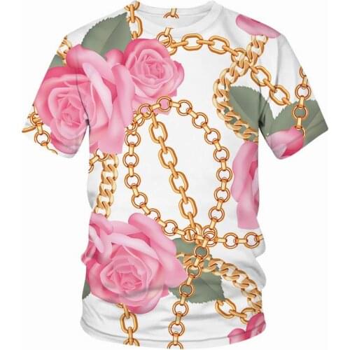 Sumptuous Printing 3D T Shirt Casual Summer Style Fashion Print Short Sleeve Tees Mens Tops Chain Streetwear Oversize Tshirts