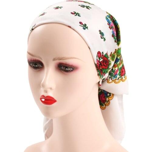 70*70cm Women Head Wrap Muslim Hijab Babushka Russian Square Scarf Ladies Headband Turban Scraves Paisley Pattern Bandana