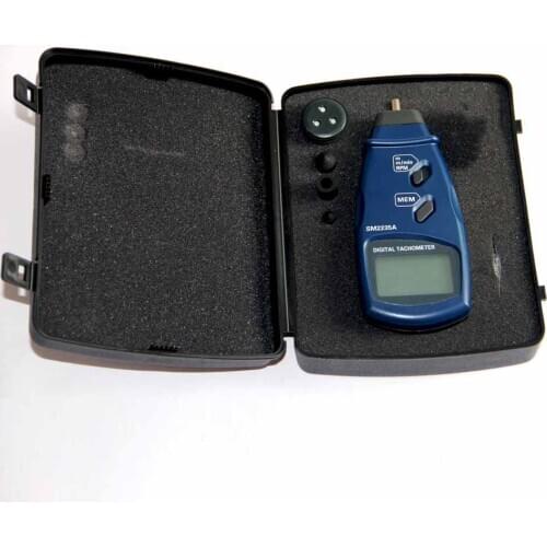 LCD Digital Laser Tachometer Accuracy 0.1RPM Electronic Tachometer 2.5~99999 RPM Max Min Last Data Memory Speedometer SM2235A