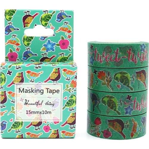 Box Package Colored Cuckoo Washi Tape Excellent Quality Colorful Paper Masking Tape DIY Decorative Tapes 10m*15mm