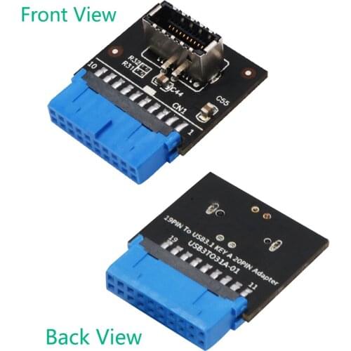 USB Header Adapter USB 3.1 Front Panel Socket Type-E to USB 3.0 Blue 20Pin Header Male Extension Adapter for Motherboard