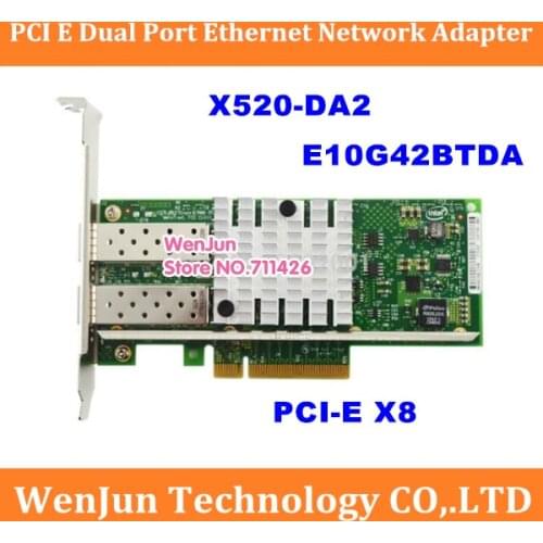 X520-DA2 10GBase PCI Express X8 82599ES Chip Dual Port Ethernet Network Adapter support x16, E10G42BTDA,SFP not included