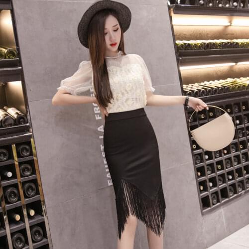 Stretch high waist bag hips skirt women mid-length slim split skirt wedding ceremony festive long skirts office lady clothes