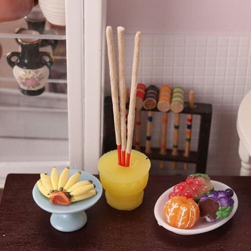 1/12 Dollhouse Miniature Furniture Metal Candle Holder Candlesticks Model Pretend Play House Toys For Kids Children