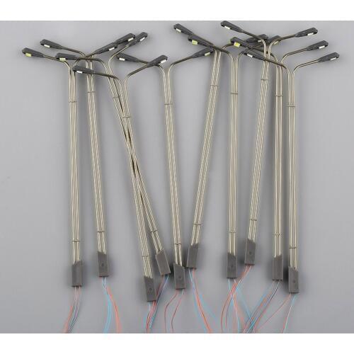 10pcs 1:75 Scale N Model Train Layout Street LED Light Dual Lamppost 3V