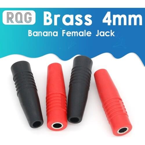 10Pcs Brass 4mm Banana Female Insulated Jack Plug Wire Solder Connector