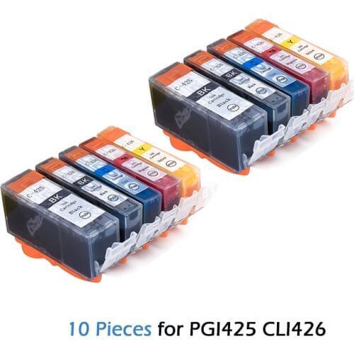 10pcs PGI 425 CLI426 Ink Cartridge With Chip For Canon PIXMA Ip4840 Ip4940 Mg5240 Mg5140 Mg5340 Mx884 Mx714 Mx894 PGI425 PGI-425