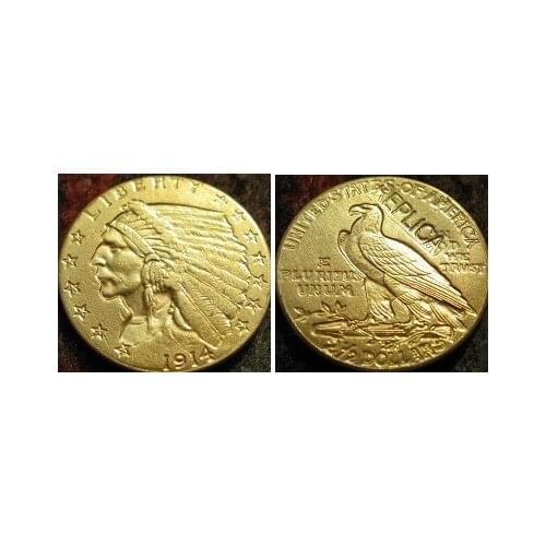 2.5 GOLD Indian Half Eagle 1914 copy coins