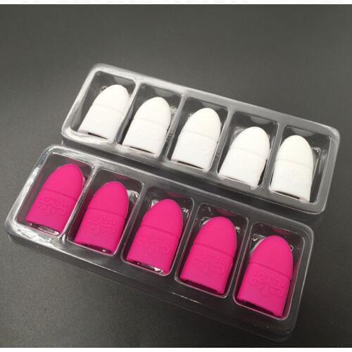 5pcs/set Silicone Nail Art Tips UV Gel Polish Remover Wraps Soak Off Cap Clip Cleaning Varnish Manicure Tools Reuseable Finger