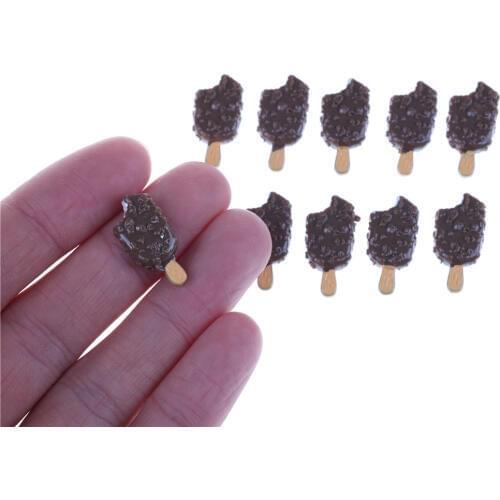 5pcs/lot Dolls DIY Crunchy Ice-lolly Simulation Food Miniature Pretend Toy Mini Ice Cream Bar Resin For Dolls Accessories