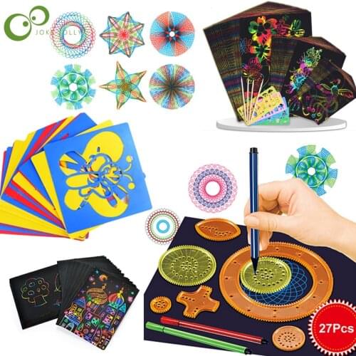 Drawing Accessories Spirographs Creative Educational Toy Spirograph Drawing Toys Set Interlocking Gears Wheels Painting WYW