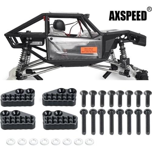 AXSPEED 4Pcs CNC Metal Front & Rear Shock Towers Mount for Axial SCX10 AXI03004 Capra 1/10 RC Crawler Car Upgrade Parts