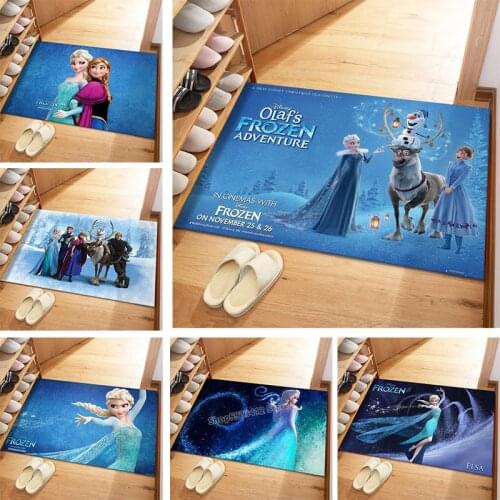 Disney Frozen Crystal Velvet Door Mat Floor Mat Bathroom Mat Door Mat Doormat Anime Rug Carpet Home Decoration Non-slip Gifts