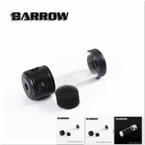 Barrow YK-50V2, 50mm Diameter Acrylic Cylindrical Tanks , Transparent Wall, 130/180/230/280mm Length , Water Cooling Reservoirs