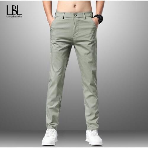 Spring Autumn New Casual Pants Men Cotton Slim Fit Fashion Trousers Male Brand Clothing Harajuku Pencil Pants Plus Size 28-38