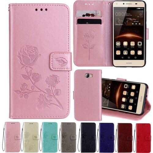 Leather Case For Honor 6A Cases For Honor 5C Pro Wallet Cover Flower Design Phone Case for Huawei Honor 6A