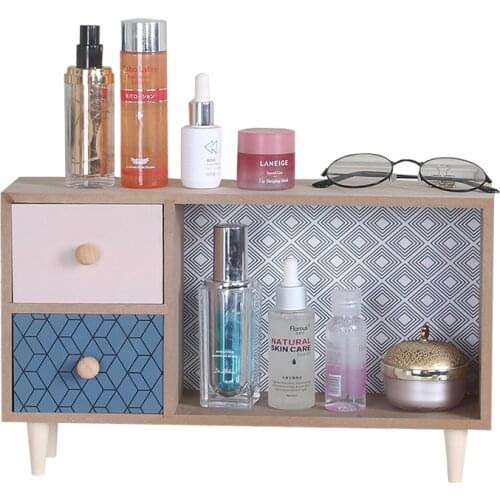 Wooden Drawer Desktop Jewelry Storage Cabinet Multifunction Little Home Office Desktop Drawer Organizer Cosmetic Storage Box