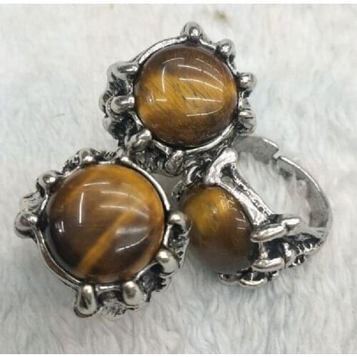 3PCS Flexiable Mens Rings Tiger Eye Material Rose Quartz Black Onyx With Metal Parts For Any Fingers Wearings Good Selling Free