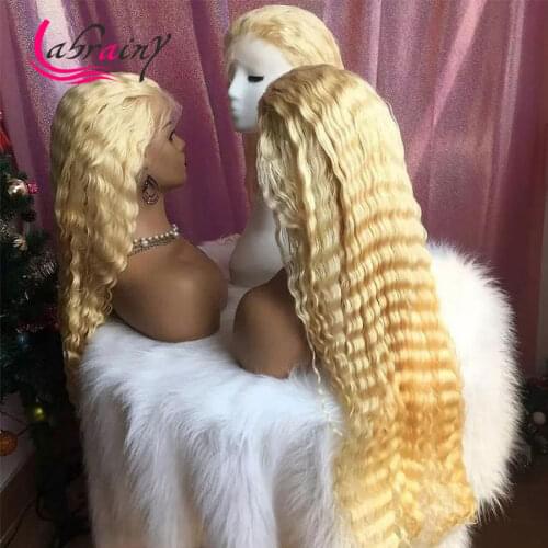 Deep Wave 40 Inches 613 Hd Lace Front Wigs Loose Curl Full Blonde Lace Frontal Human Hair Woman Kinky Curly Bleach Knots 13X6